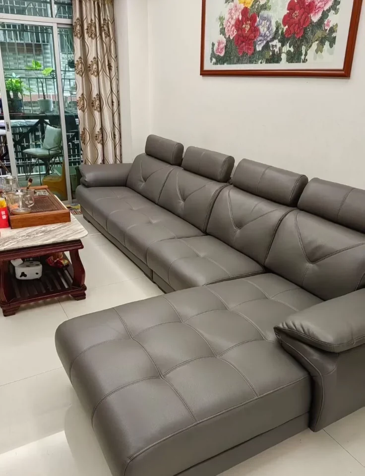 转角皮沙发整体换面成品