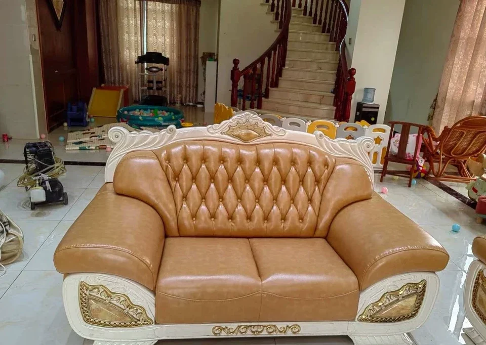 欧式双人沙发皮面更新成品